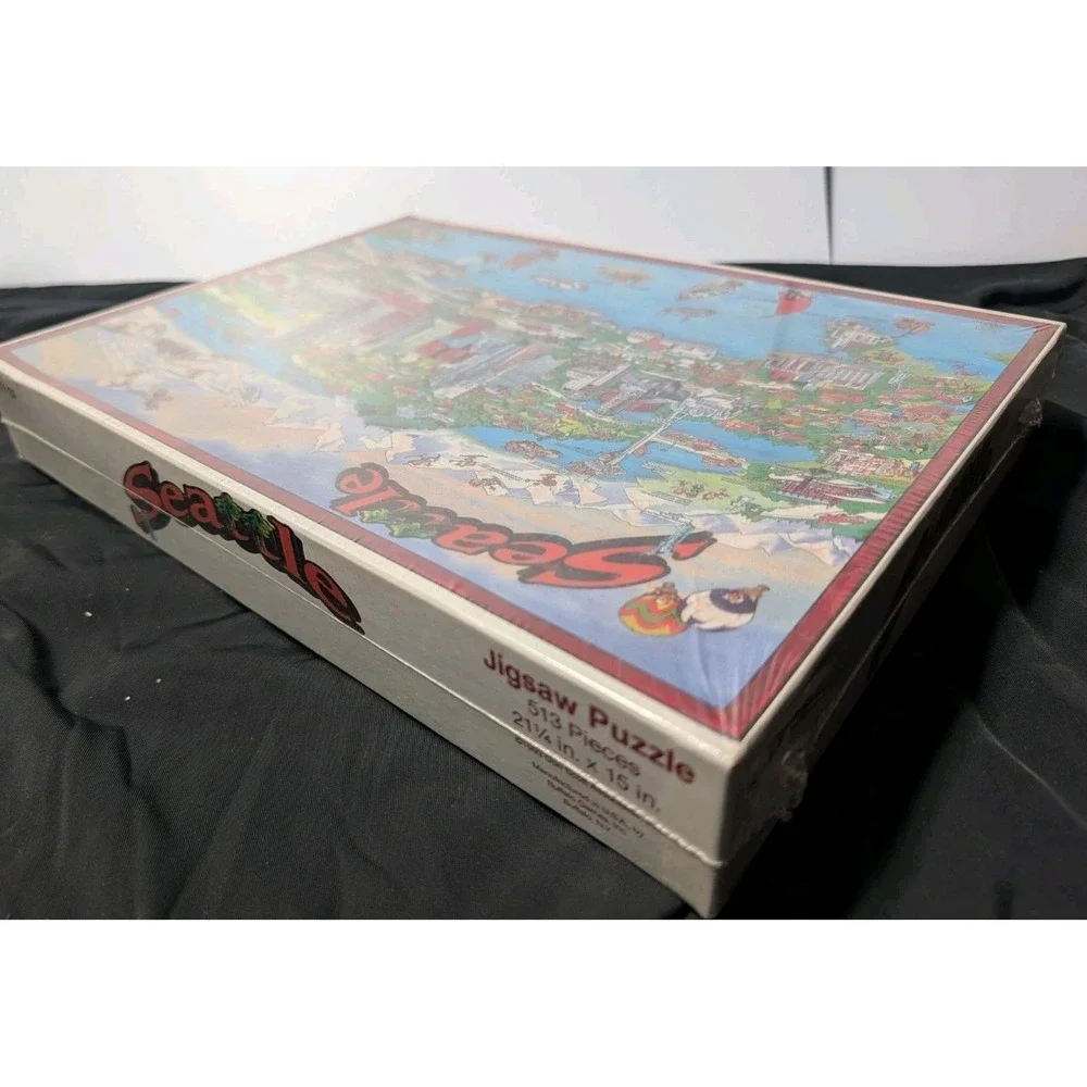 1993 Buffalo Games City Character Seattle Jigsaw Puzzle‎ 513 Pieces NEW Sealed